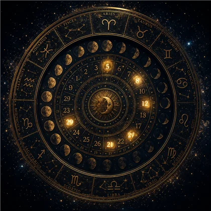 Calendário de Poder, janelas do ano calculadas do seu mapa astral