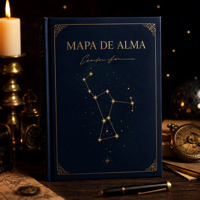 O livro Mapa de Alma, com o nome de quem recebe na capa