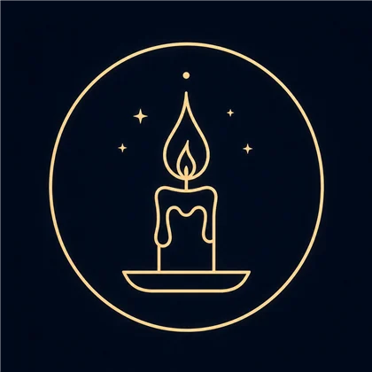 Vela acesa na penumbra, símbolo do bônus